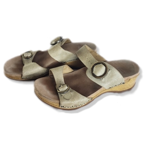 Dansko Manda Slide Wooden Slip on Clogs in Oyster 7 - Picture 1 of 16